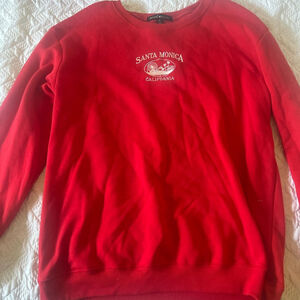 red Santa Monica California sweatshirt